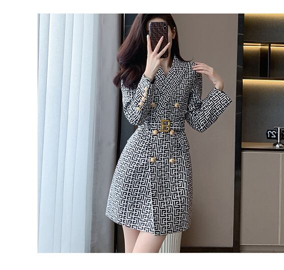 【dress】長袖ツイードスーツワンピース G17855