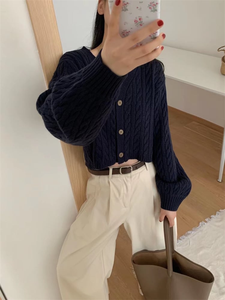 【outer】Vネックニットカーデ　M25968