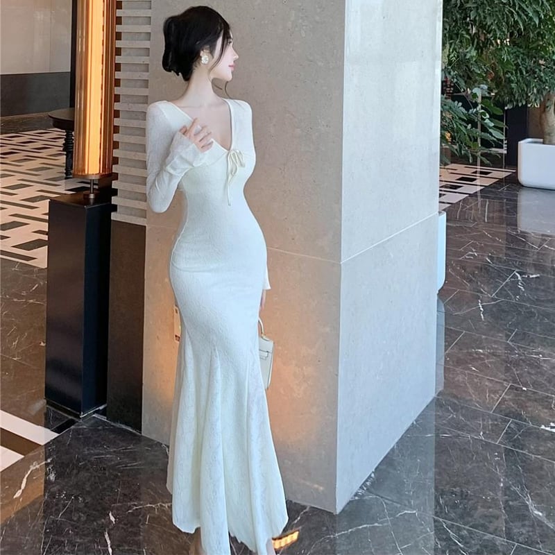 【dress】ロングマーメイドワンピース Q7760