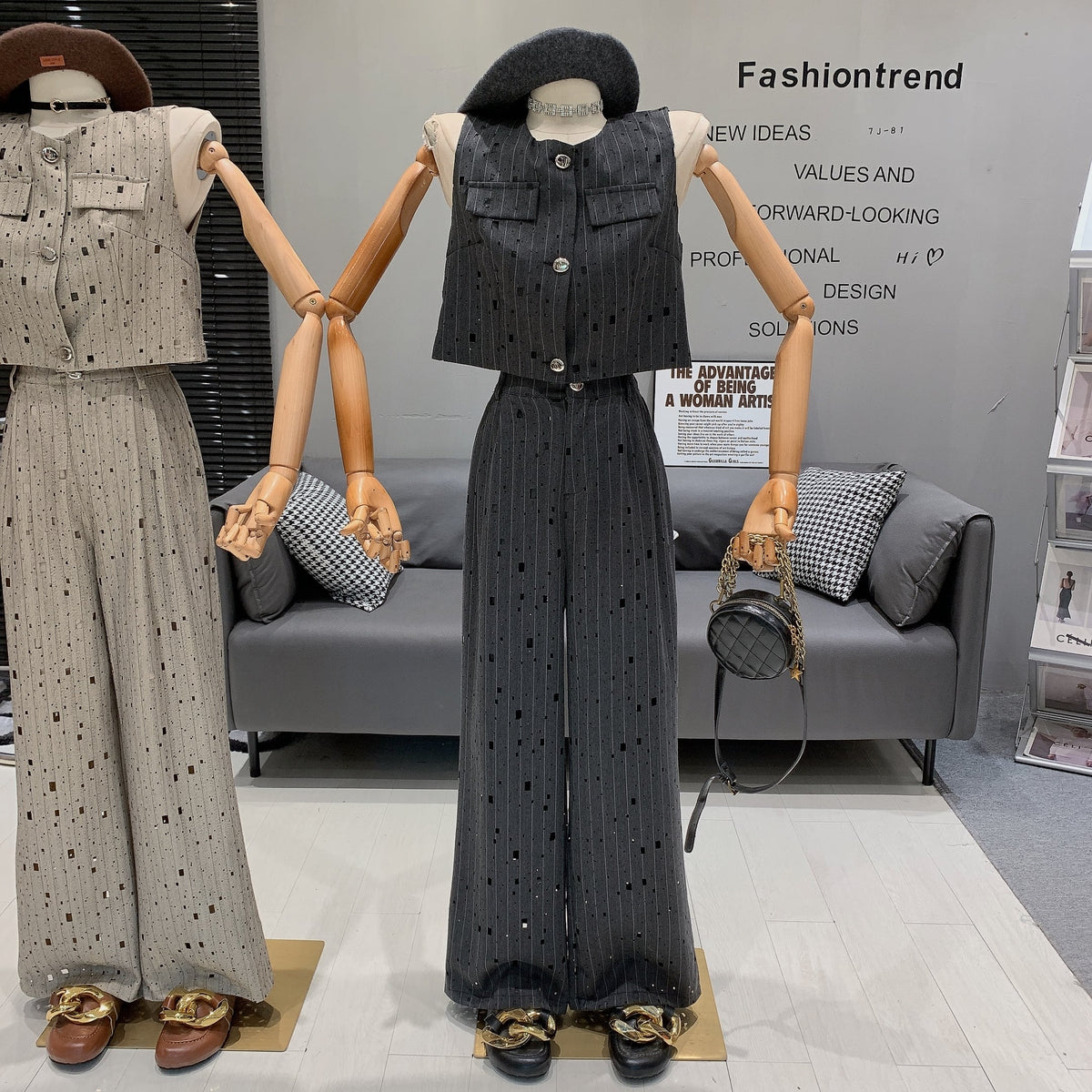 【set】ノースリーブトップス×ワイドパンツセット　M24990