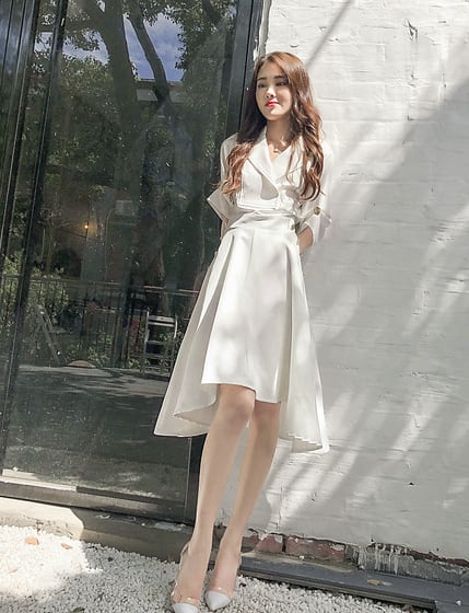 【dress】シンプル気質満点ファッションスウィート不規則着痩せワンピース G0176