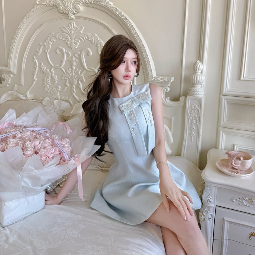 【dress】リボンミニワンピース　N3534