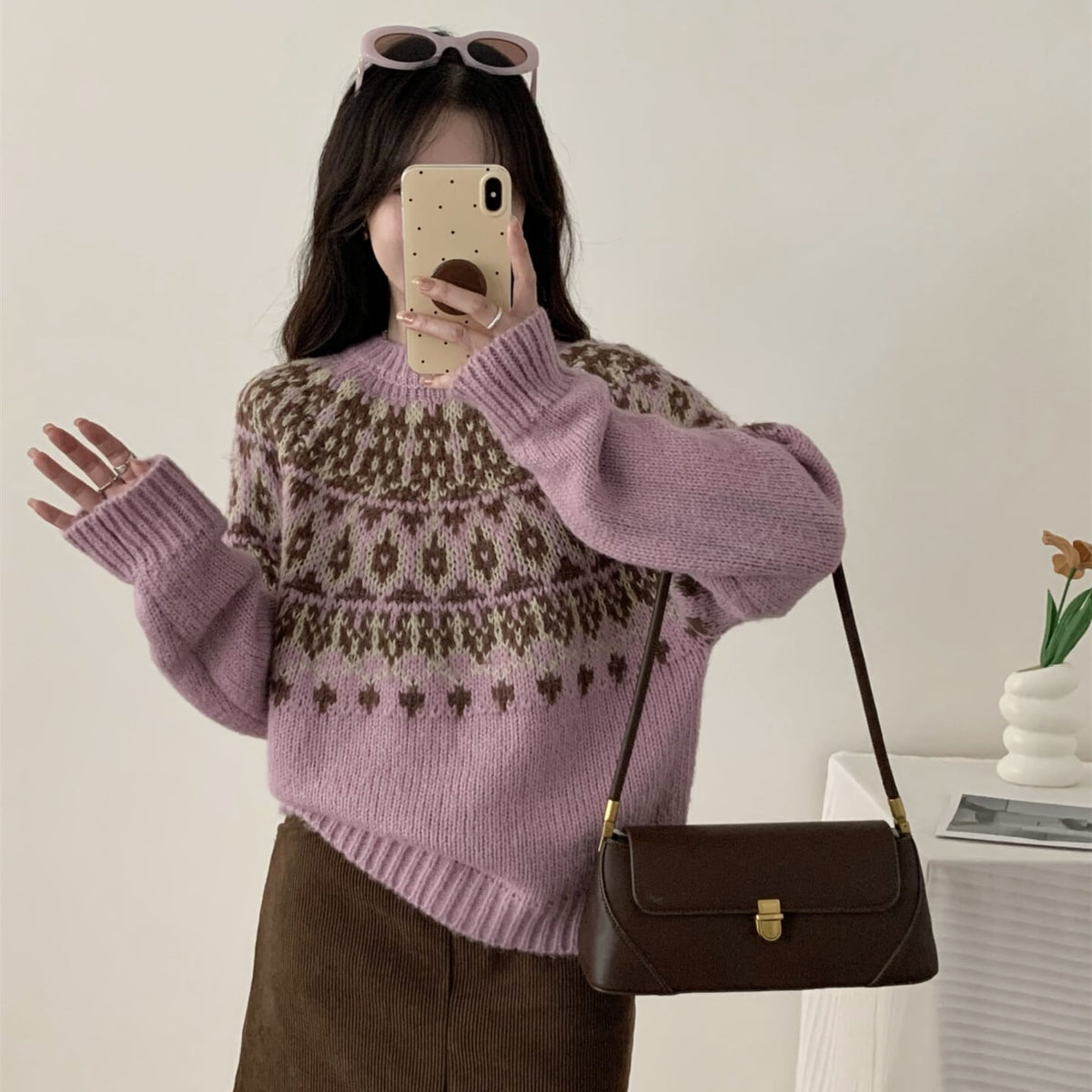【tops】クルーネックニットセーター　M27133