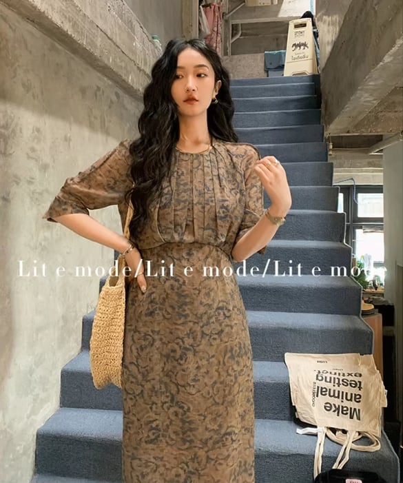 【dress】シンプルプリントワンピース G21094