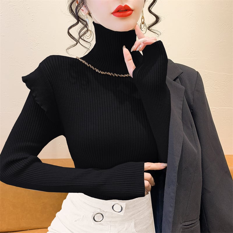【tops】フリルニットトップス　M27693