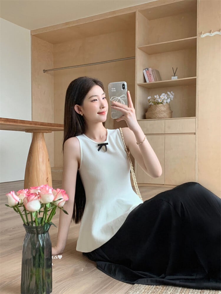 【tops】ノースリーブニットトップス　M30255