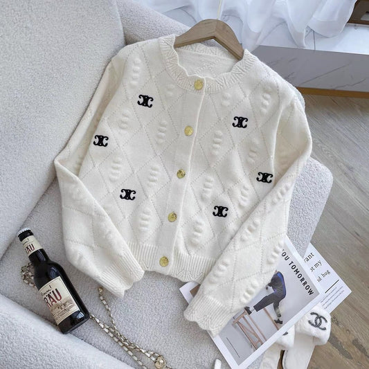 【outer】2色ラウンドネックニットカーディガンF8063