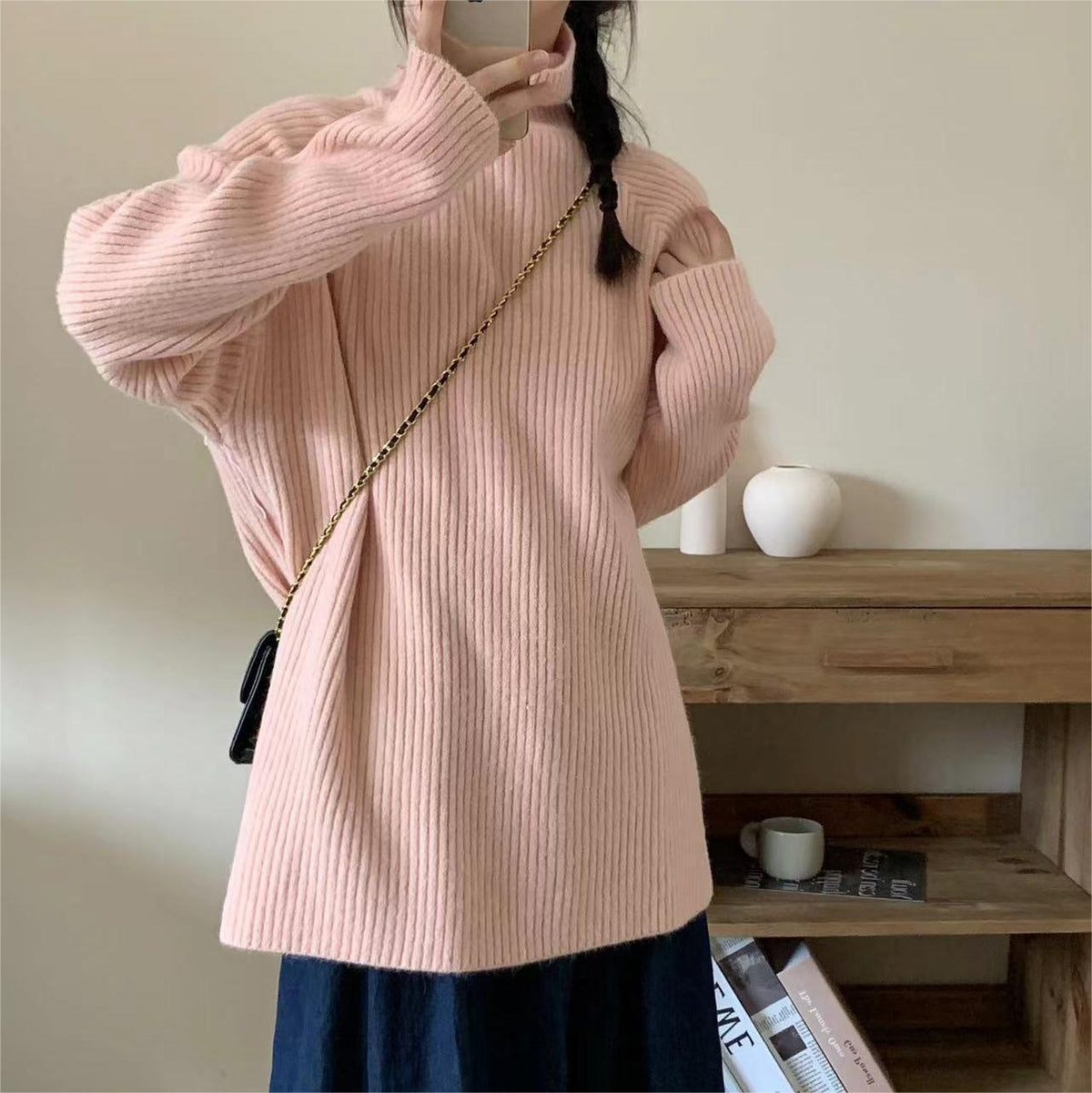 【tops】ハイネックニットセーター　M27237