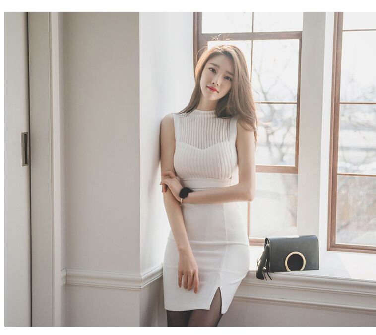 【dress】ファッションエレガント好感度UP!セクシー気質満点夏ノースリーブワンピース