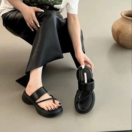 【shoes】2色厚底スリッパF7495