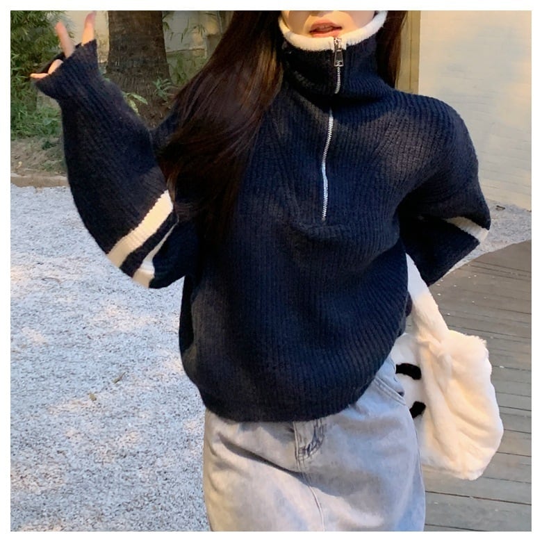 【tops】ファスナーニットセーター　M27253