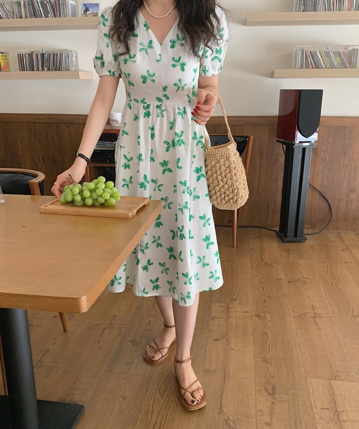 【dress】パフスリーブワンピース　M24628