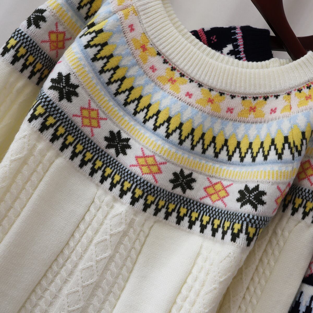 【tops】ジャカードニットセーター　M28757