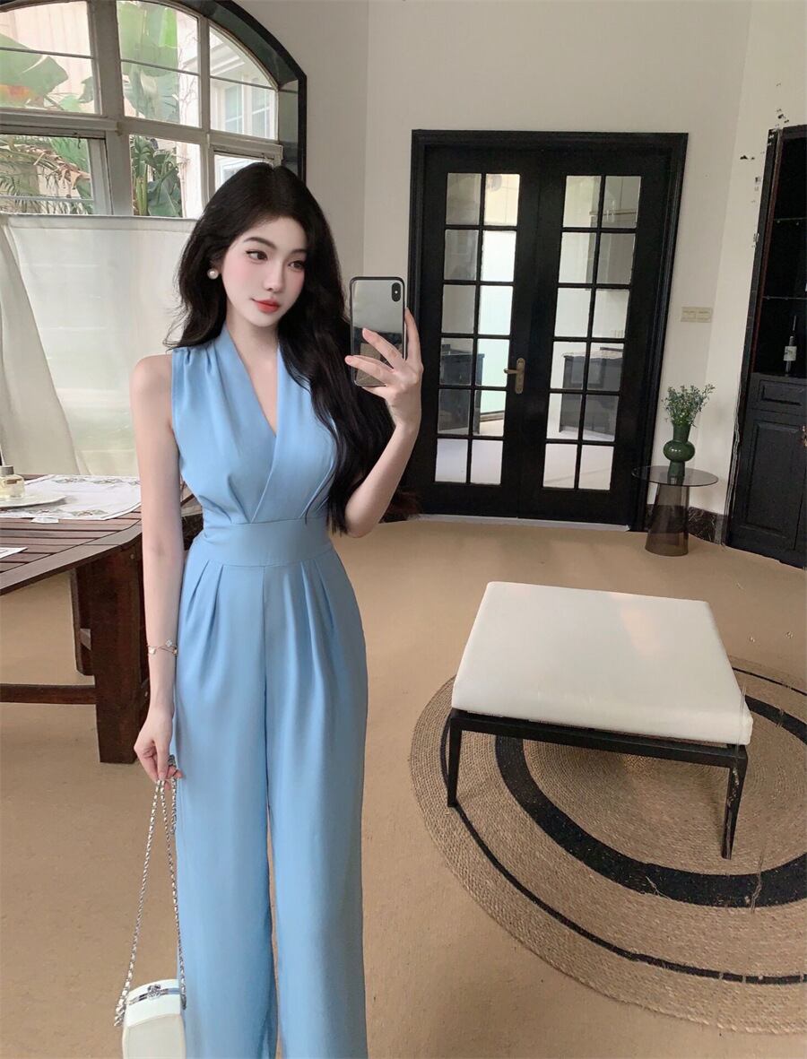 【set】VネックノースリーブオールインワンG21293