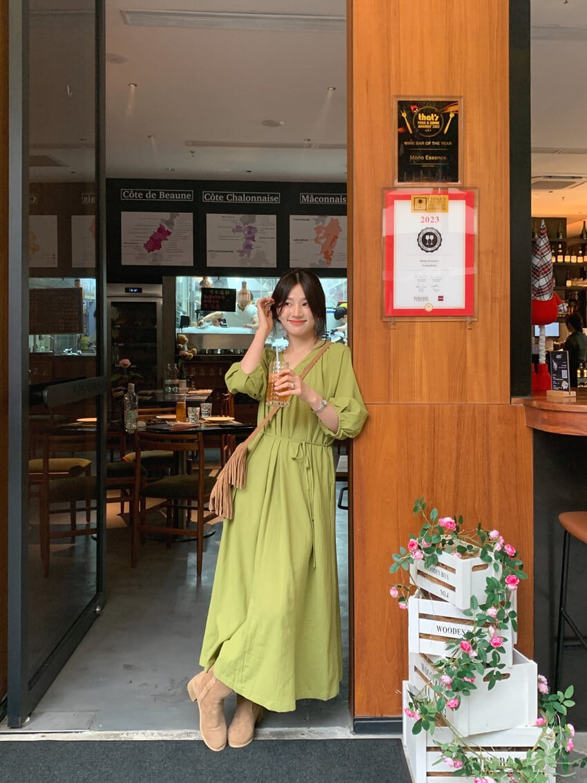 【dress】Vネックワンピース　M25140