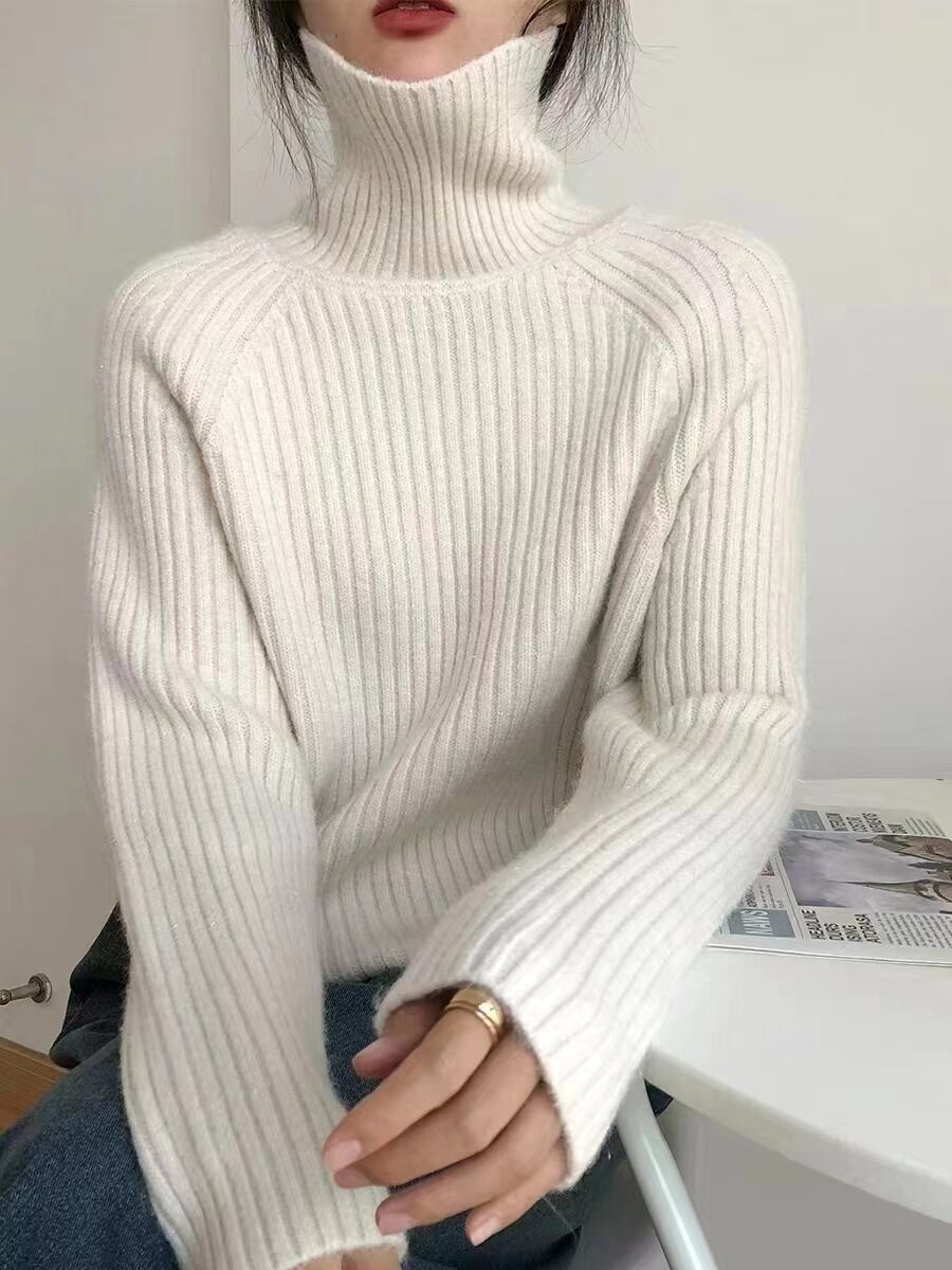 【tops】ハイネックニットトップス　M18837