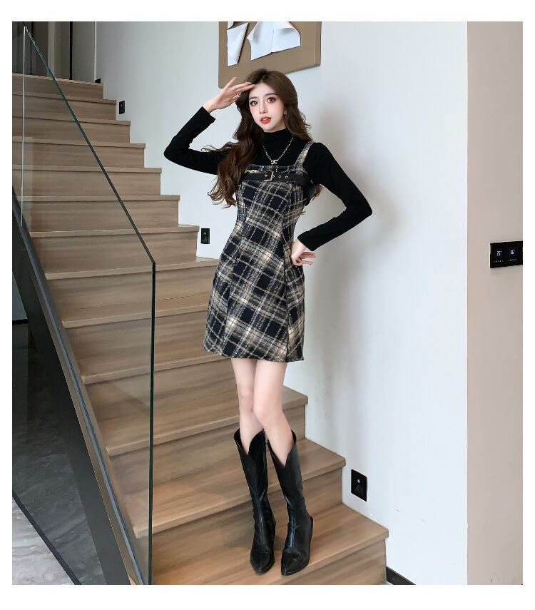 【dress】チェック柄キャミワンピース　N2910