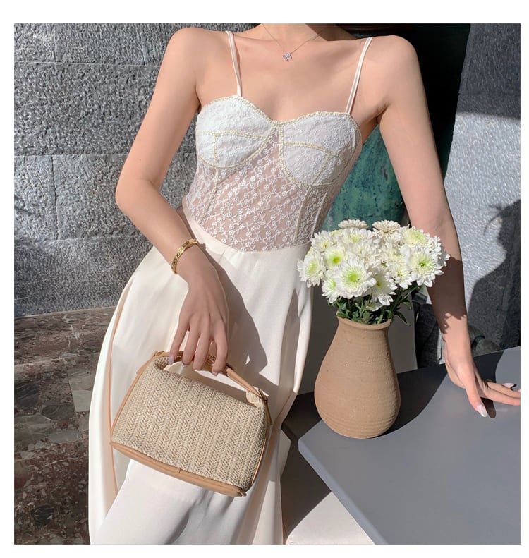 【dress】レース切り替えキャミワンピース G21265