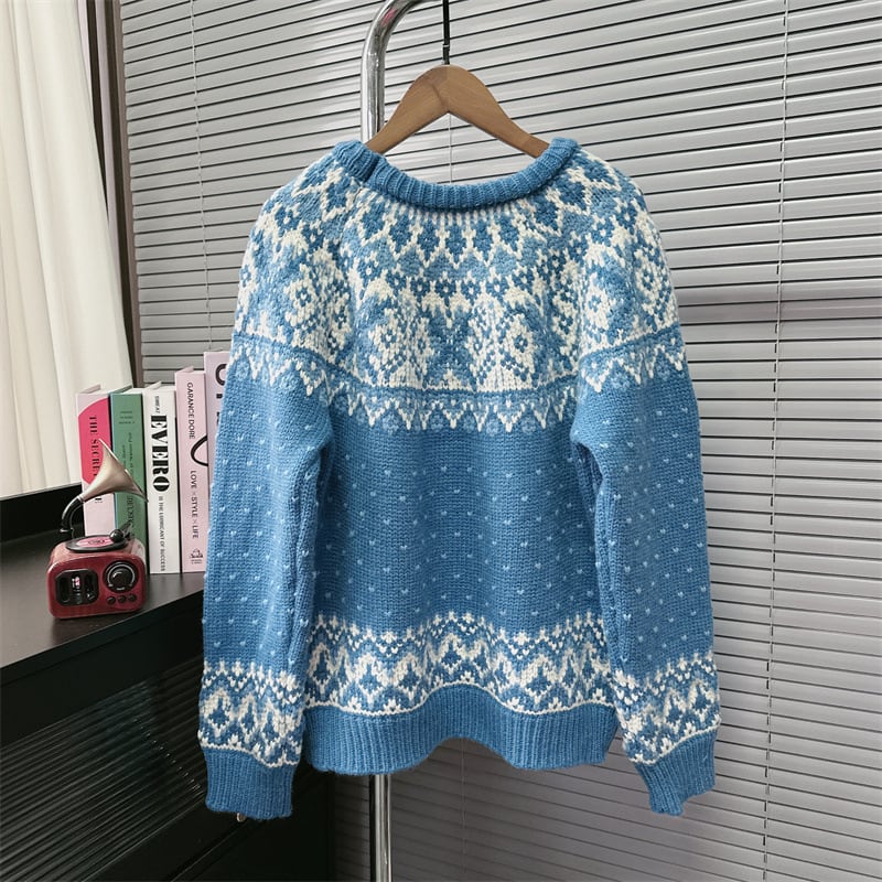 【tops】ジャカードニットセーター　M28844