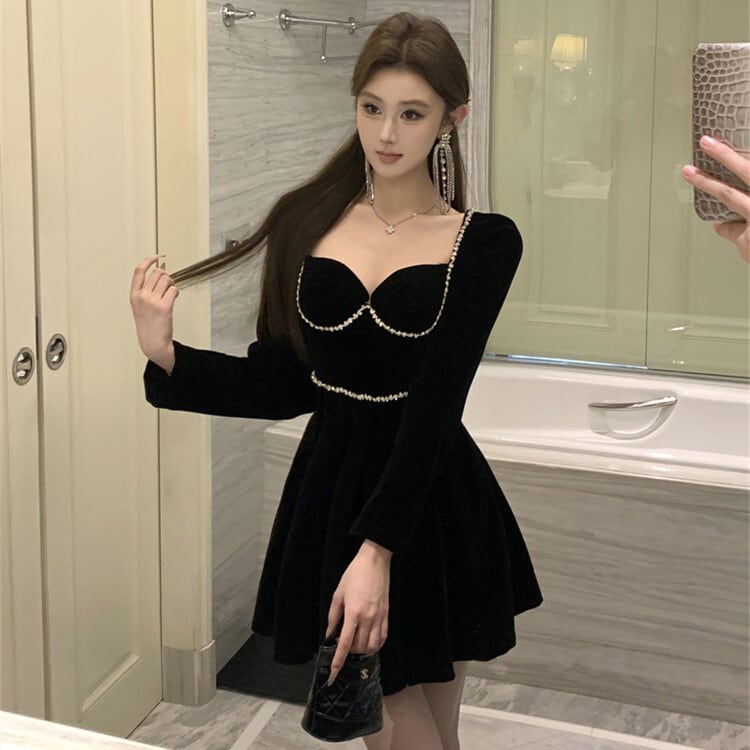 【dress】ビジューデートワンピース　M27806