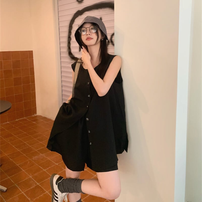 【set】ジレ×ショートパンツセット　M24526