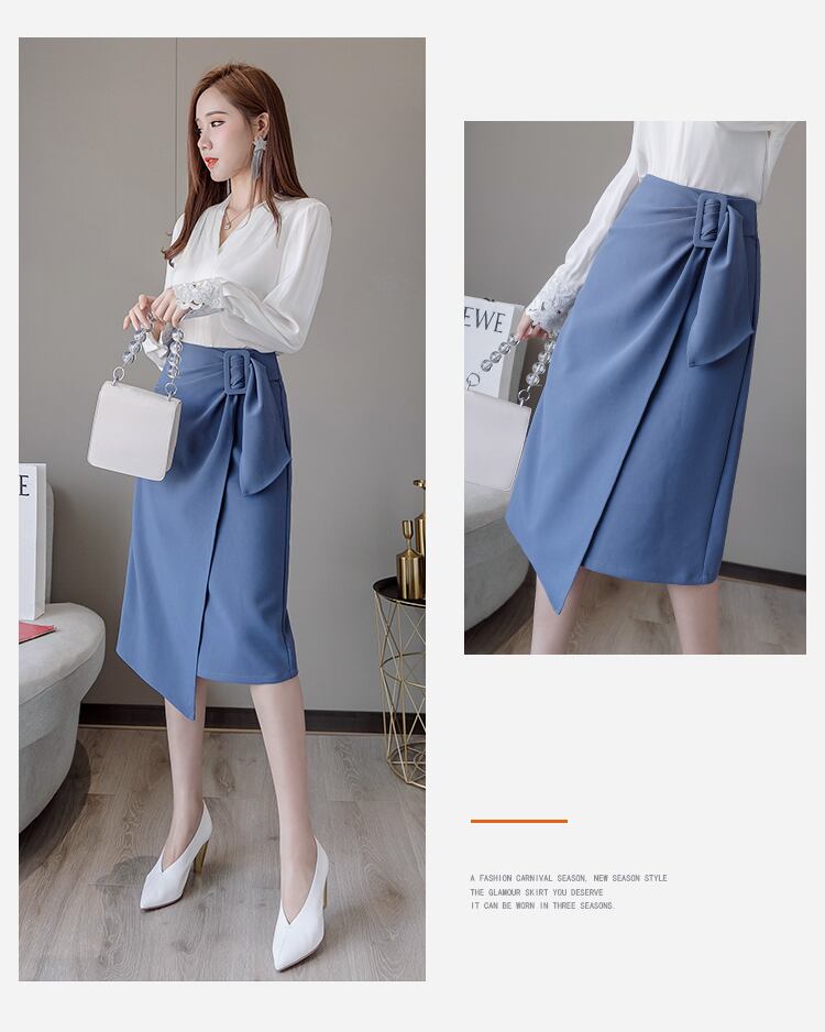 【bottoms】エレガント無地気質満点レディースファッションスリット不規則Aライン