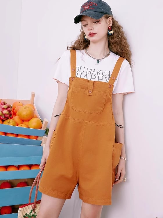 【bottoms】薄手デニムオーバーオールG20077