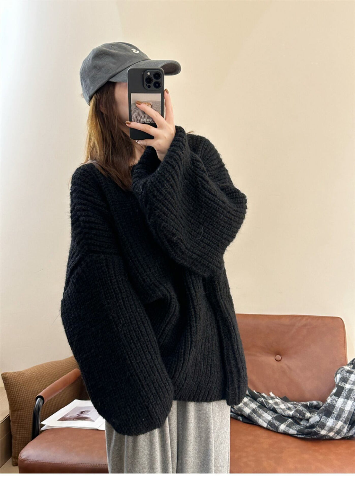 【tops】クルーネックニットセーター　M18988