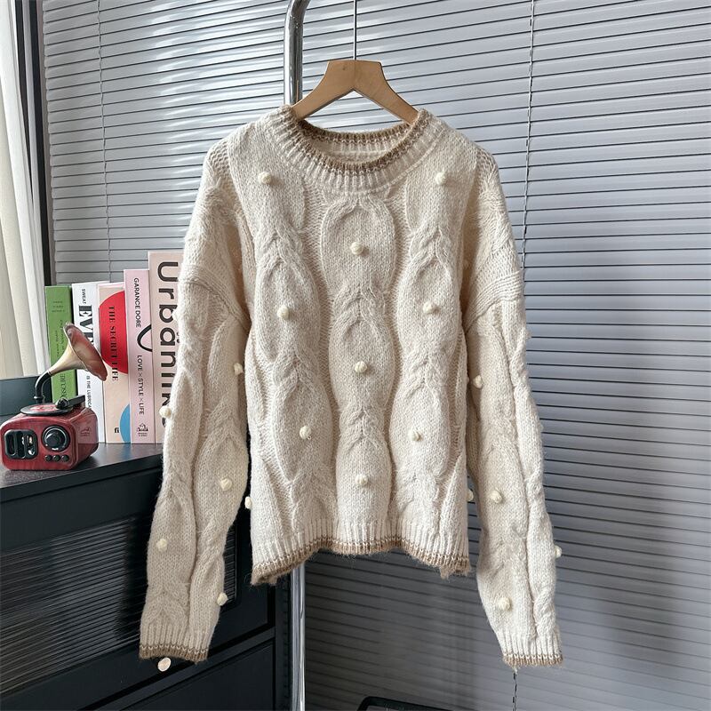 【tops】クルーネックニットセーター　M18755