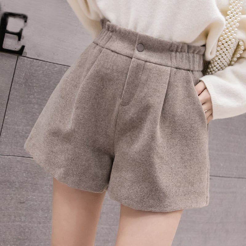 【bottoms】早い者勝ち!気質満点秋冬着痩せルーズオシャレAラインショートパンツ G3541