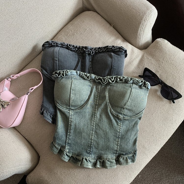 【tops】デニムベアトップ　M24381