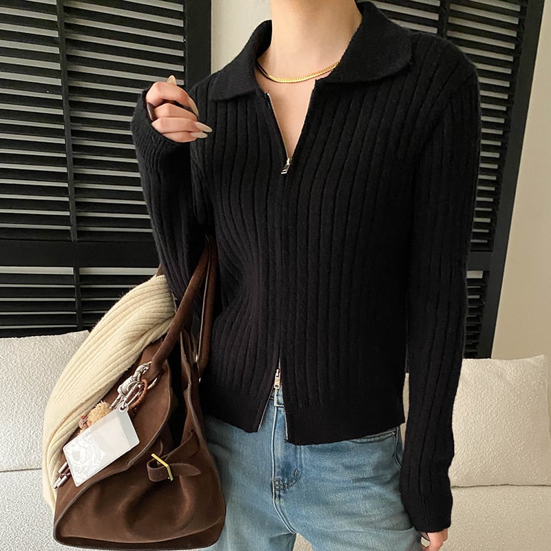【outer】Wジップニットカーディガン Q7489