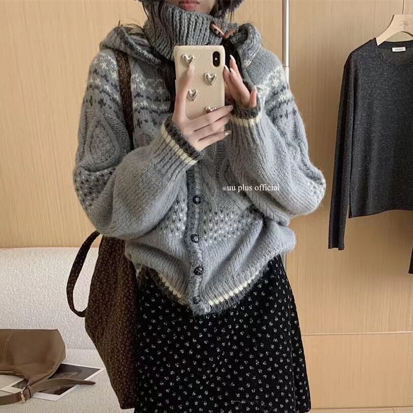 【outer】ジャカードニットカーデ　M27129
