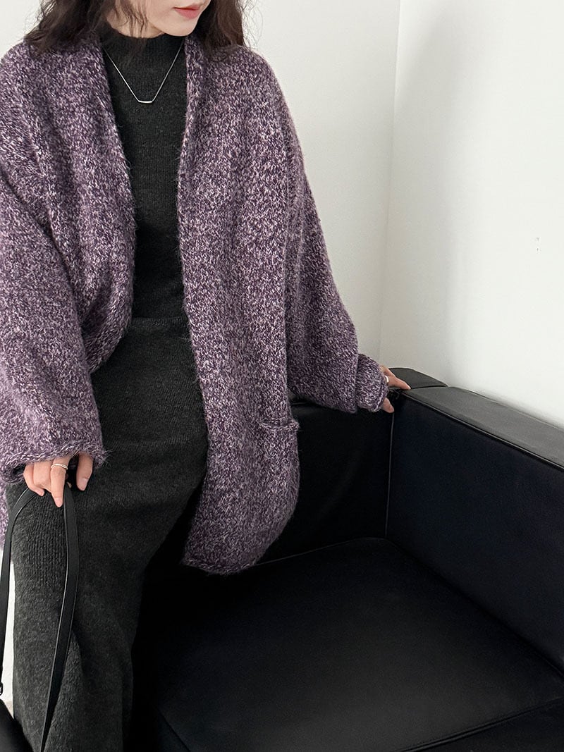 【outer】ロングニットカーディガン Q7301