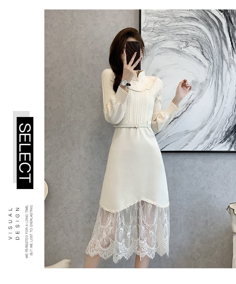 【dress】ドッキングニットワンピース　M26254