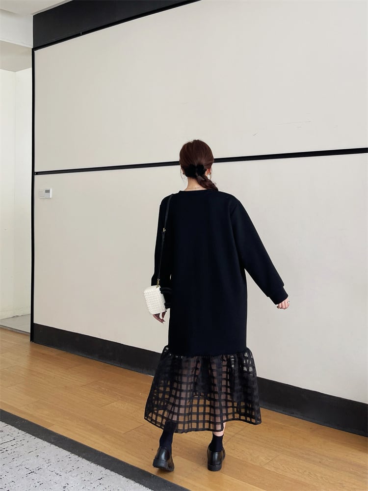 【dress】ビジュードッキングカジュアルワンピース　M28929