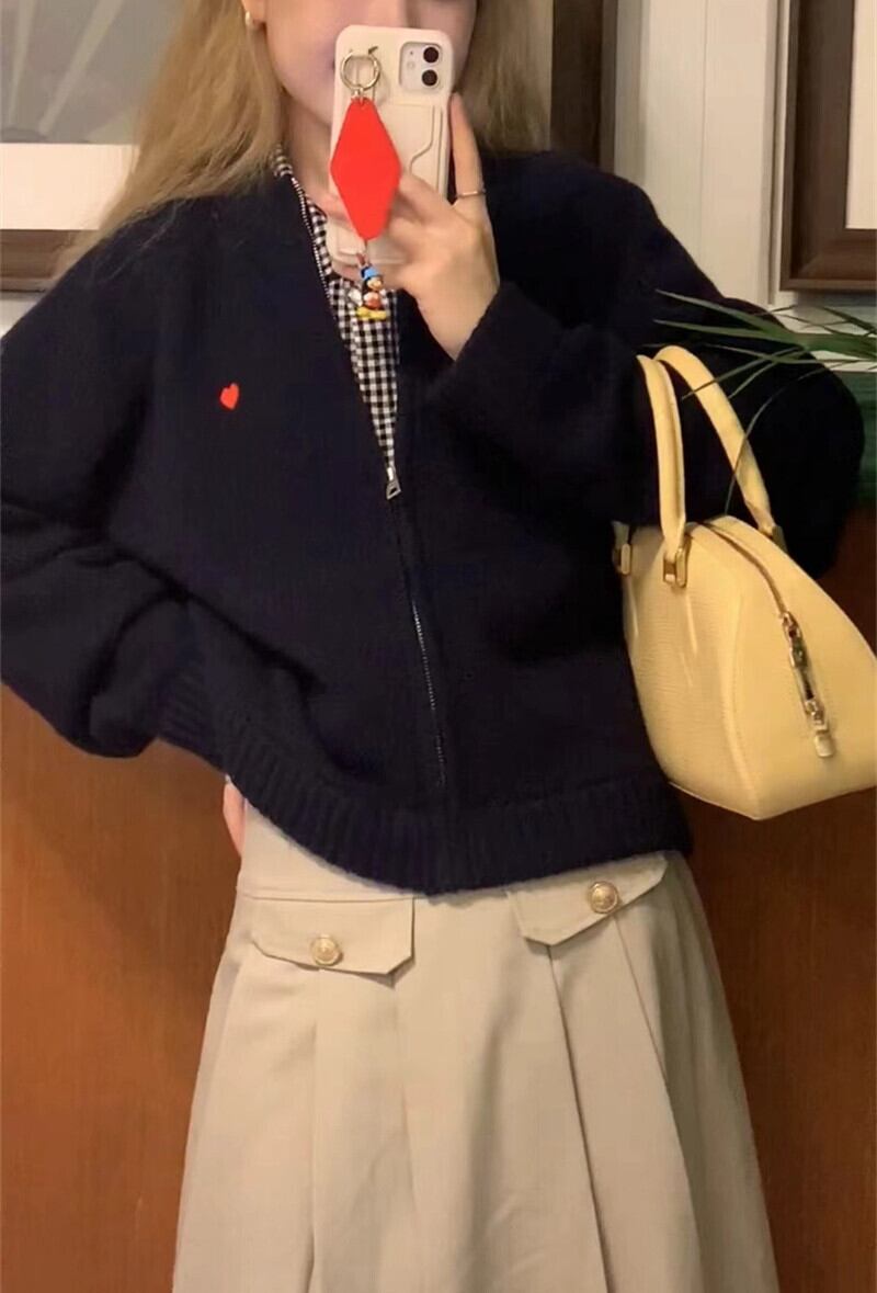 【outer】ファスナーニットカーデ　M19170