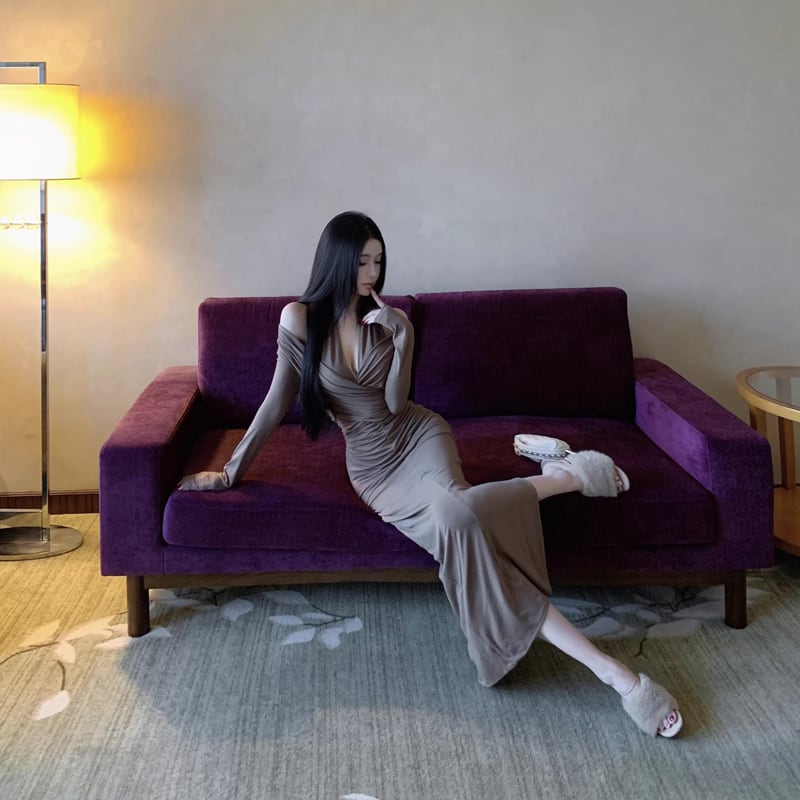 【dress】ホルターネックロングタイトワンピース Q8017