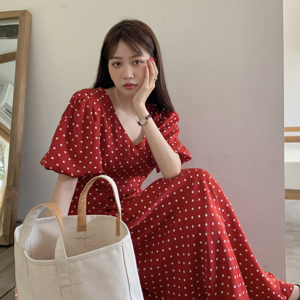 【dress】ドット柄ワンピース　M24778