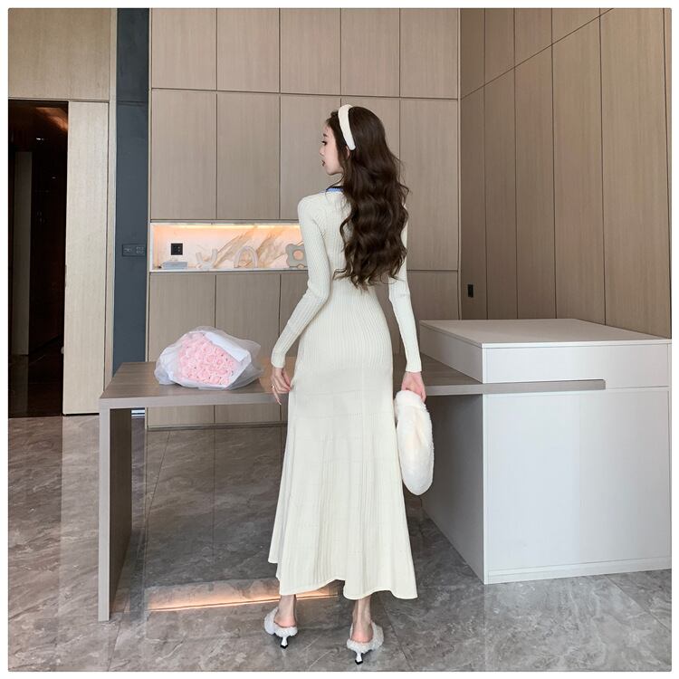 【dress】スリットニットワンピース　M28867