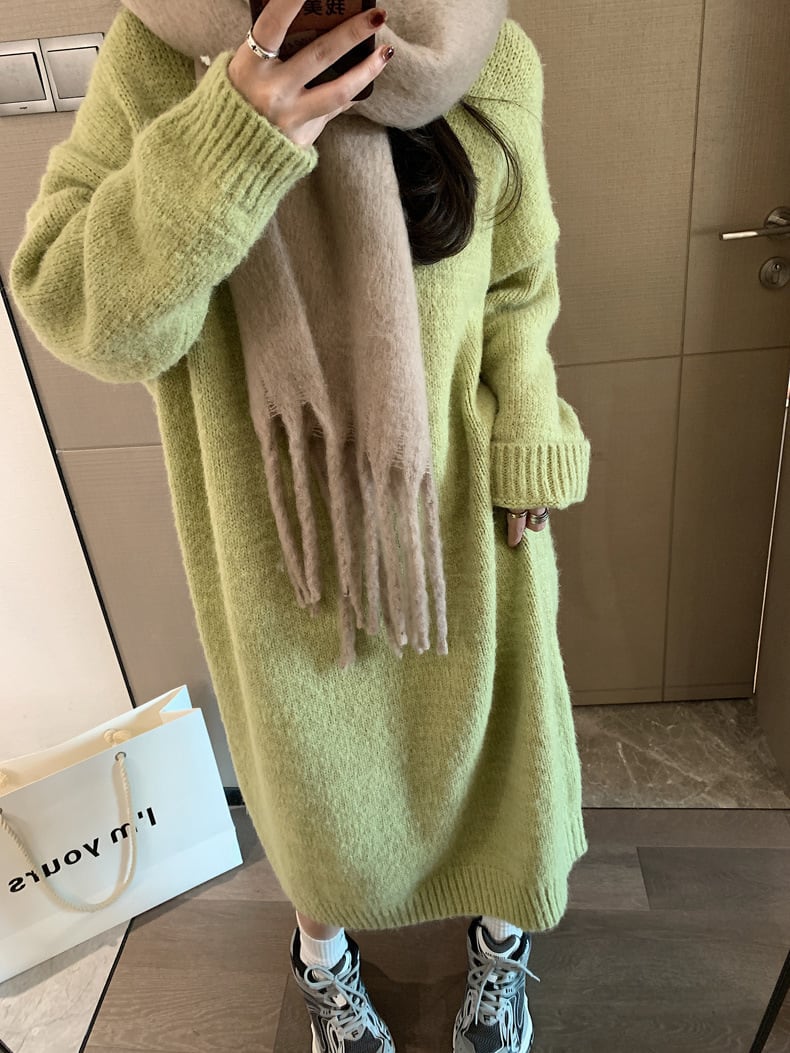 【dress】フード付きニットワンピース　M26317