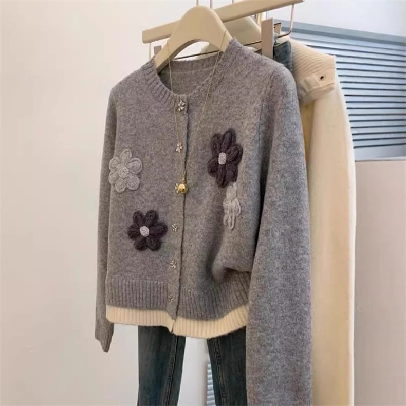 【outer】配色ニットカーデ　M29018