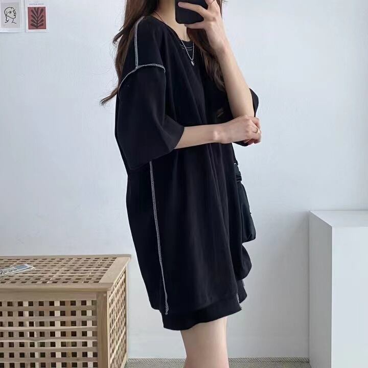 【set】2点セットラウンドネック半袖Ｔシャツ+ショートパンツ日常セットアップF3044