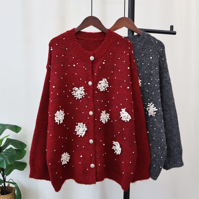 【outer】パールニットカーデ　M28035