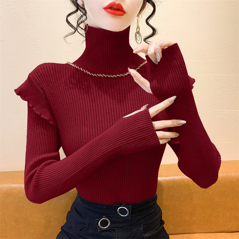 【tops】フリルニットトップス　M27693