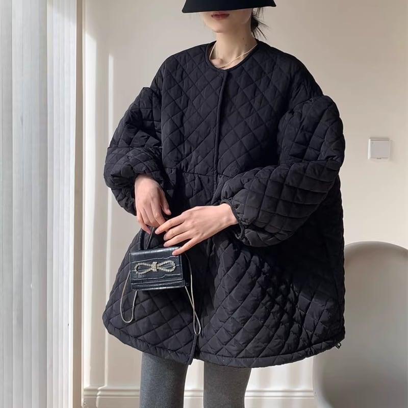 【outer】中綿キルティングロングコート Q7719