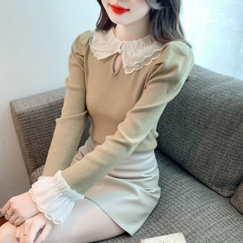 【tops】レースニットトップス　M18850