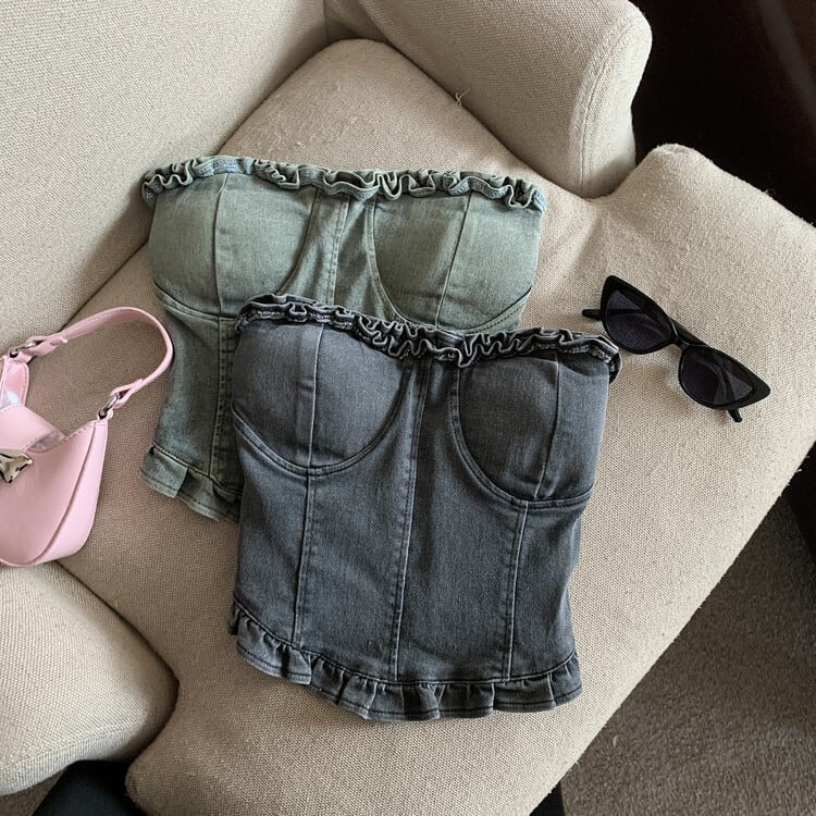 【tops】デニムベアトップ　M24381