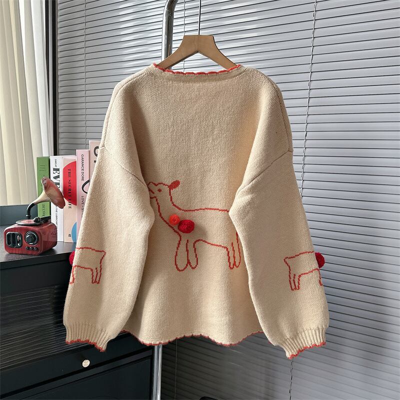【outer】クルーネックニットカーデ　M18738