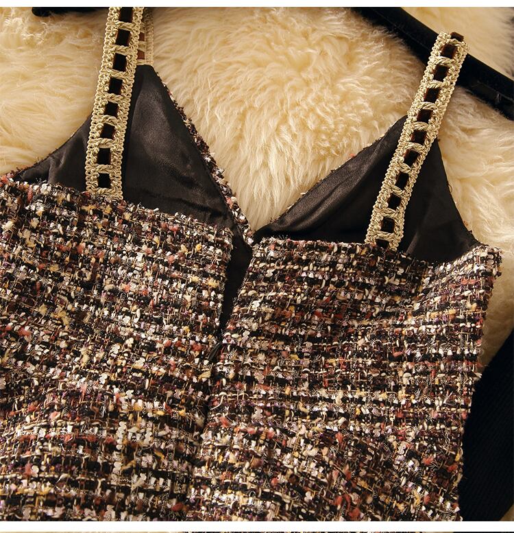 【set】今季マストバイ!気質満点ニットトップス+キャミワンピース秋冬２点セット G3176